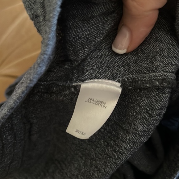 J. Jill Purejill Linen and Cotten Crop Navy crinkle crop pants M - Picture 4 of 4